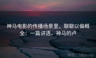 神马电影的传播场景里，聊聊以偏概全：一篇讲透，神马的卢
