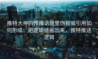 推特大神的传播语境里伪权威引用如何形成：把逻辑链画出来，推特推送逻辑