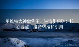 用推特大神做例子，讲清引用链：核心要点，推特转推和引用