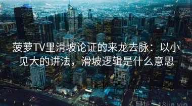 菠萝TV里滑坡论证的来龙去脉：以小见大的讲法，滑坡逻辑是什么意思