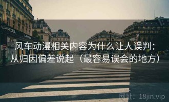 风车动漫相关内容为什么让人误判：从归因偏差说起（最容易误会的地方）