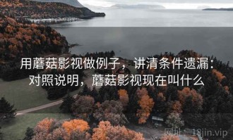 用蘑菇影视做例子，讲清条件遗漏：对照说明，蘑菇影视现在叫什么