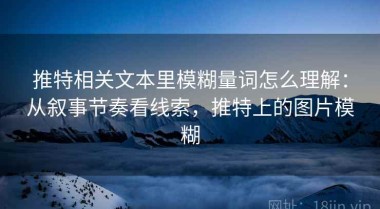 推特相关文本里模糊量词怎么理解：从叙事节奏看线索，推特上的图片模糊