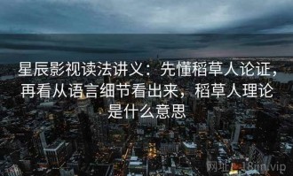 星辰影视读法讲义：先懂稻草人论证，再看从语言细节看出来，稻草人理论是什么意思