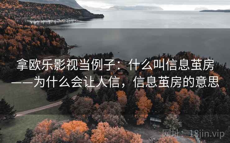 拿欧乐影视当例子：什么叫信息茧房——为什么会让人信，信息茧房的意思