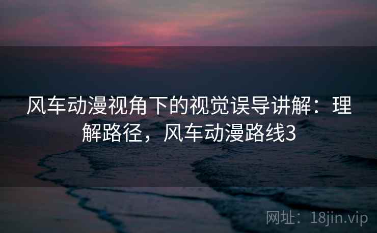 风车动漫视角下的视觉误导讲解:理解路径,风车动漫路线3 风车动漫视角下的视觉误导讲解:理解路径,风车动漫路线3